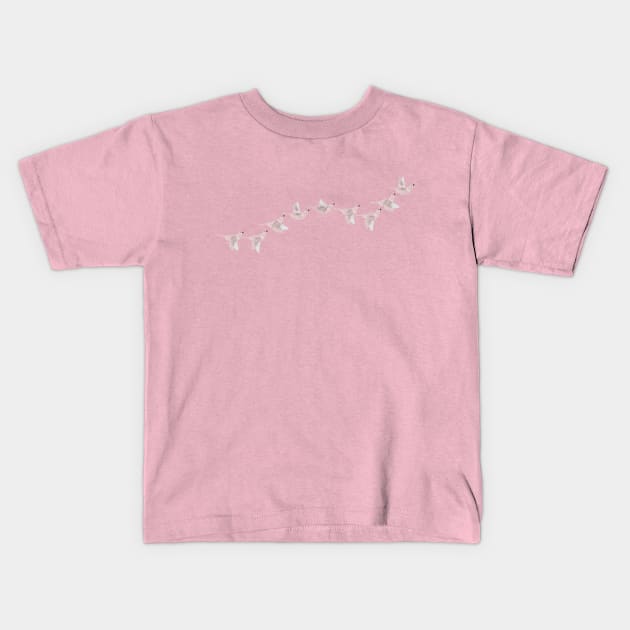 Flying Birds Line Kids T-Shirt by elenorDG